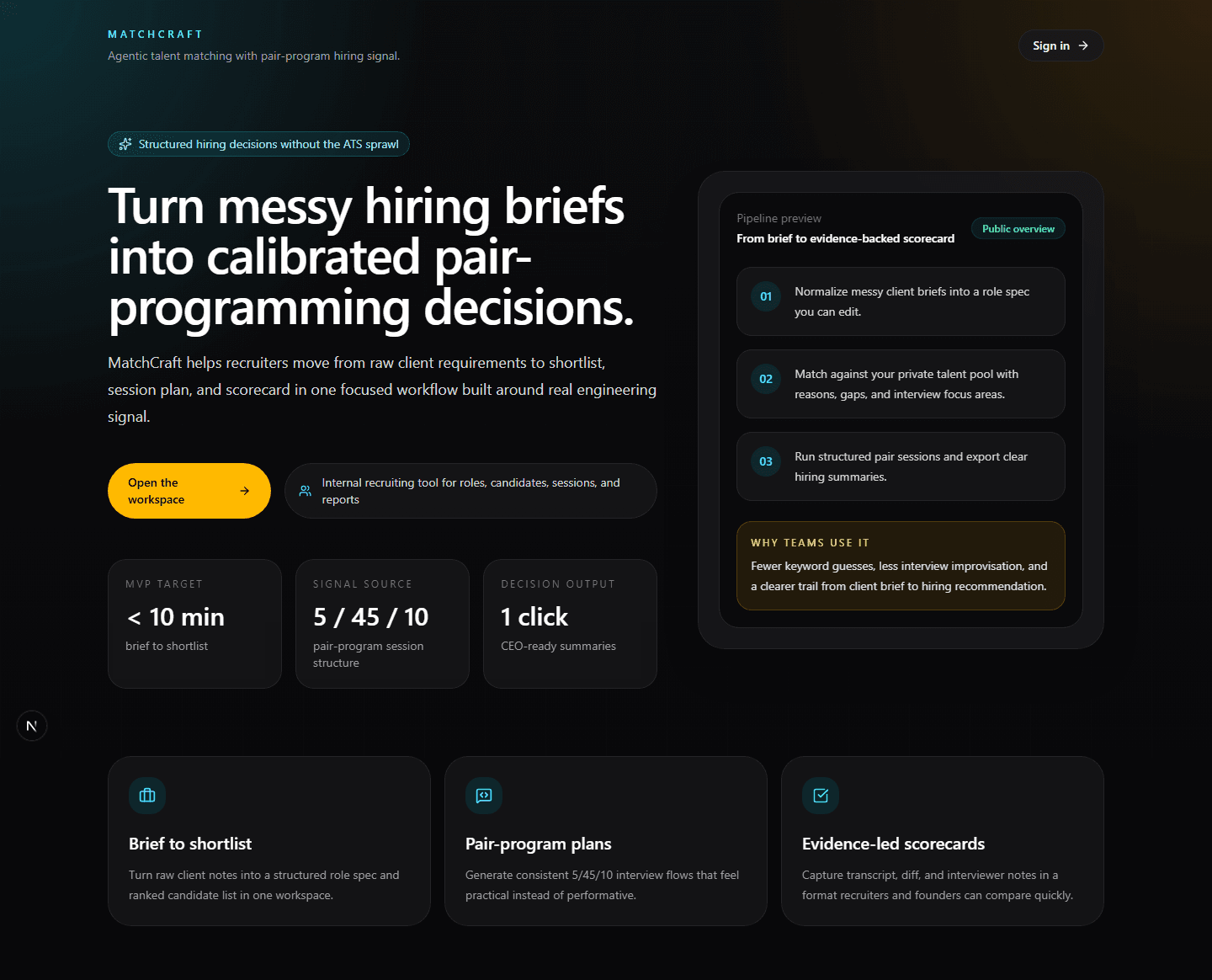 MatchCraft Talent Matching SaaS